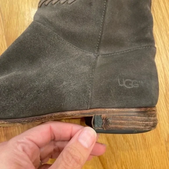 Ugg gray leather Caitlyn boots - Picture 3 of 14